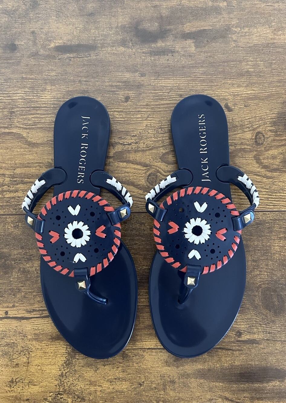 Jack Rogers Georgica Jelly Thong Sandals Womens 8 Resort Beach Coastal Summer